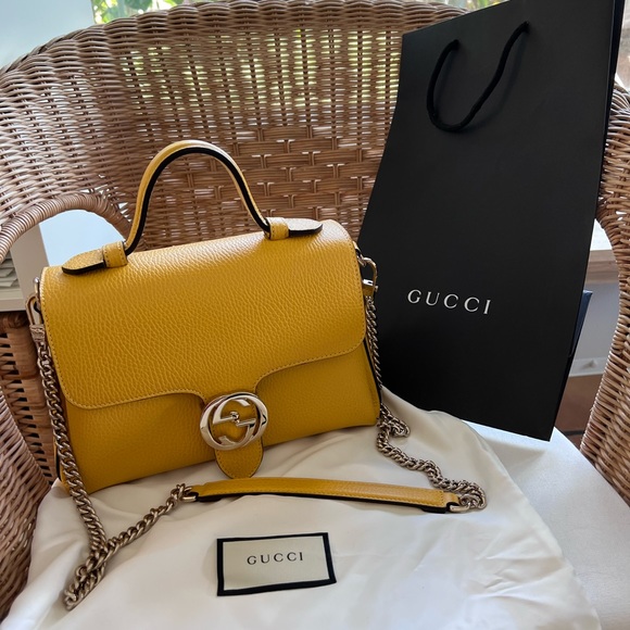 Authentic *New* Gucci Yellow Crossbody - Picture 3 of 10